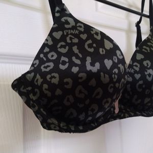 Pink Victoria Secret push up bra size 34B animal print